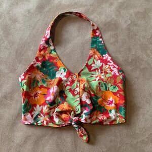 Lily Rose Floral Halter Crop Tank Top
